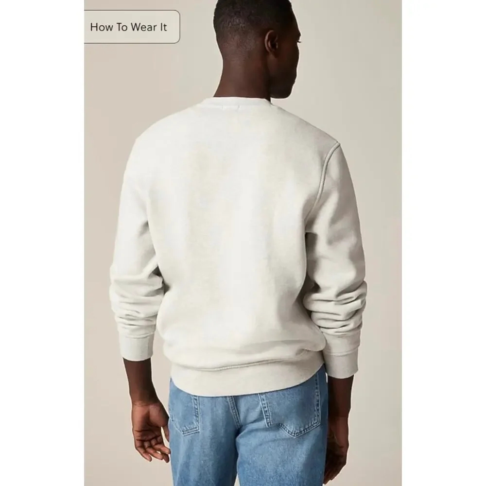 J. Crew Summit 11 oz. soft-knit fleece sweatshirt in Heather Grey NWT size XL
